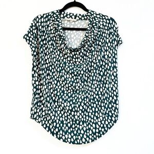 NWT Stefanel Green Patterned Top Size Small